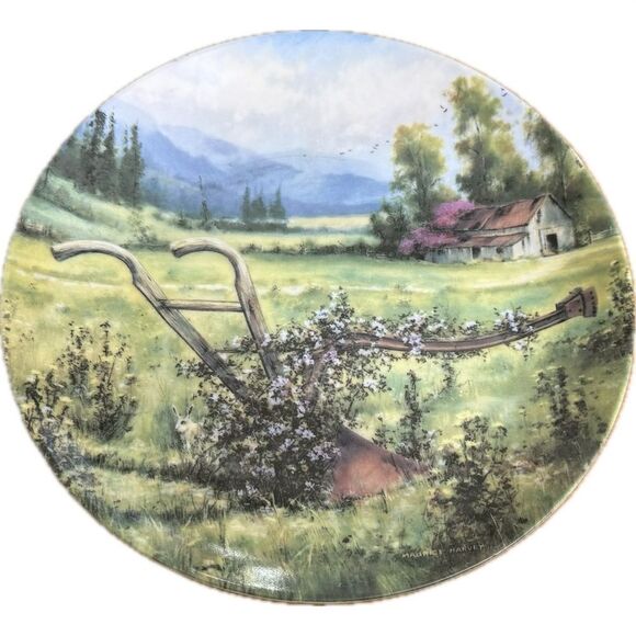Vintage 1990 "The Forgotten Plow" by Maurice Harvey Collectible Plate - Picture 1 of 7